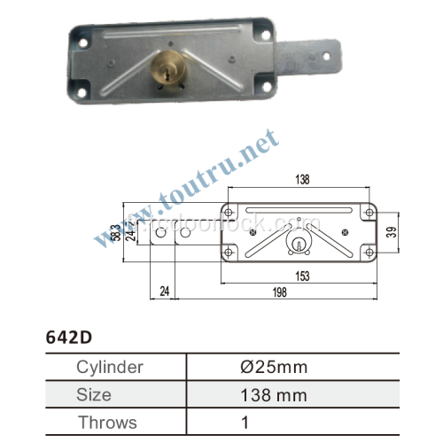 Serrure de porte de garage pour volet roulant 642D